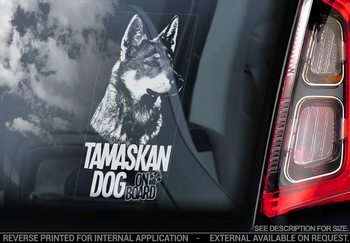 Tamaskan Dog 2 Hondensticker voor op de auto  Per Stuk