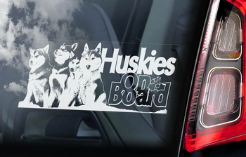 Huskies Hondensticker voor op de auto  Per Stuk