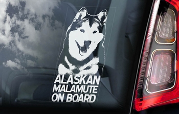 Alaskan Malamute Hondensticker voor op de auto  Per Stuk