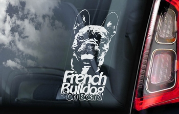 Franse Bulldog 2 Hondensticker voor op de auto  Per Stuk