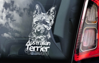 Australian Terrier 2  Hondensticker voor op de auto  Per Stuk