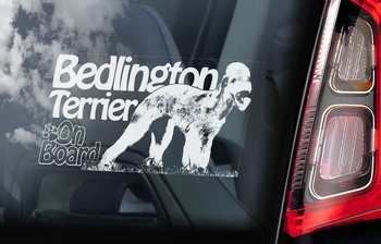 Bedlington Terrier 2 Hondensticker voor op de auto  Per Stuk