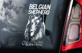 Belgian Shepherd Groenendeal Hondensticker voor op de auto  Per Stuk