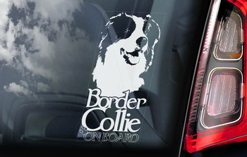Border Collie 4 Hondensticker voor op de auto  Per Stuk