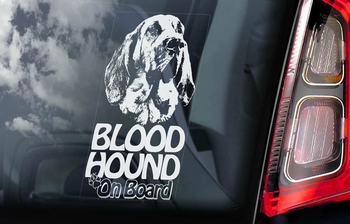 Bloodhound Hondensticker voor op de auto  Per Stuk