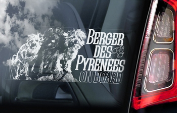 Berger de Pyrenese 5 Hondensticker voor op de auto  Per Stuk