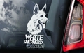 Zwitserse Witte herder Hondensticker voor op de auto Per Stuk